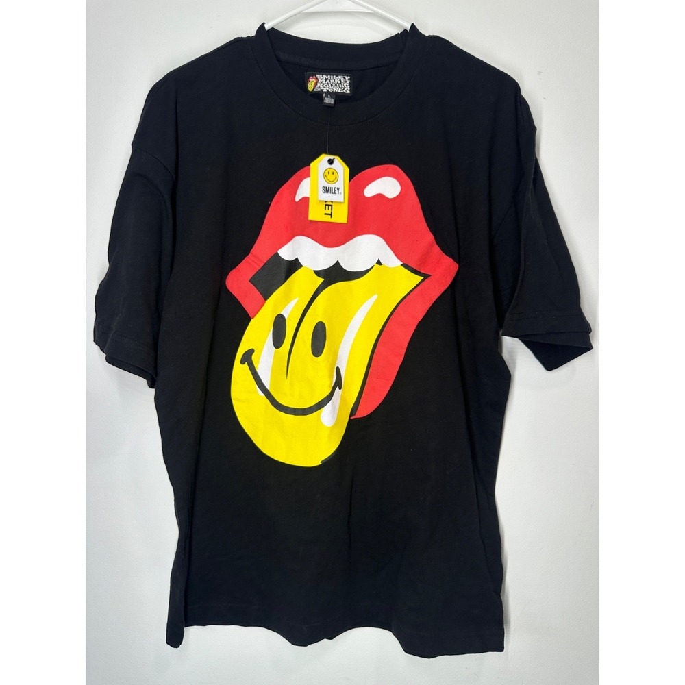 Chinatown Smiley Market Rolling Stone T-Shirt‎ Black - Large